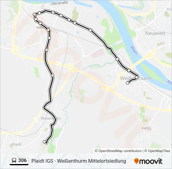 306 Bus Line Map