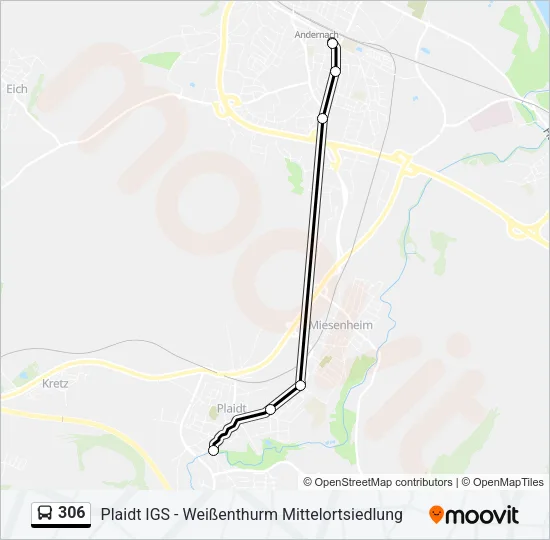306 Bus Line Map