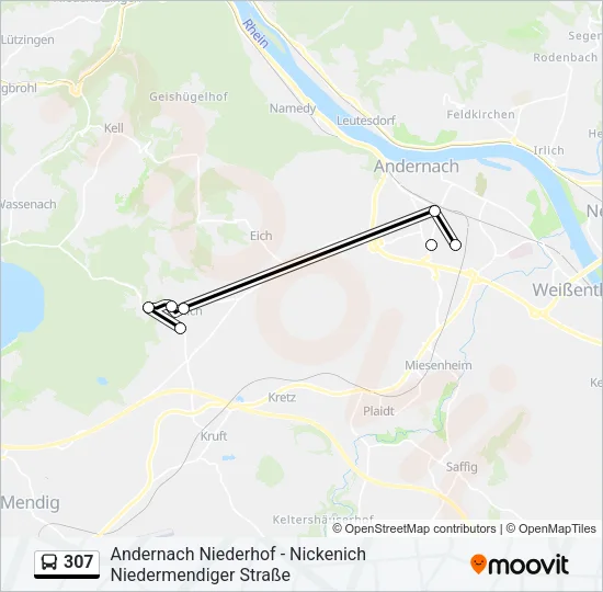 307 Bus Line Map