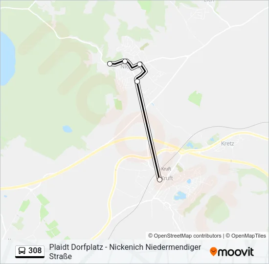 308 Bus Line Map