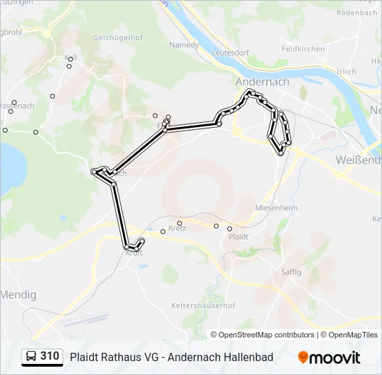 310 Bus Line Map