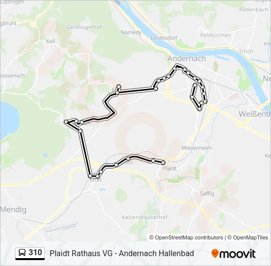 310 Bus Line Map