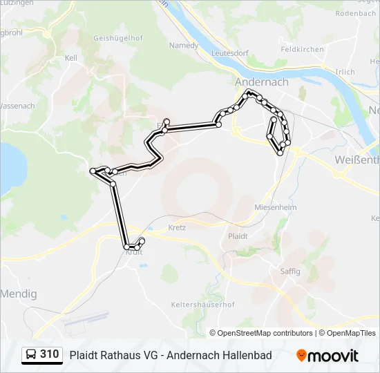 310 Bus Line Map