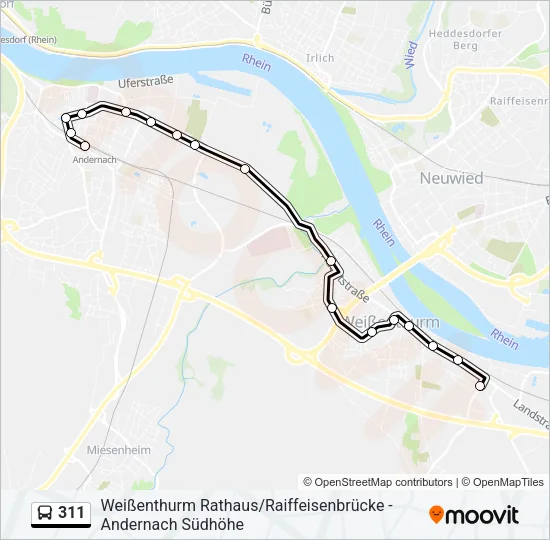 311 Bus Line Map