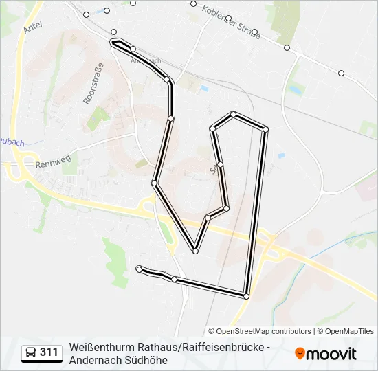 311 Bus Line Map