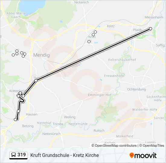 319 Bus Line Map