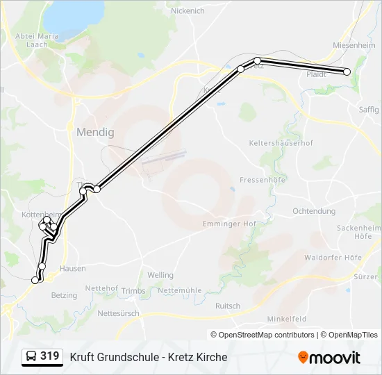 319 Bus Line Map