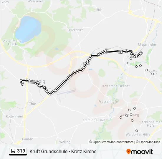 319 Bus Line Map