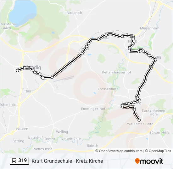319 Bus Line Map