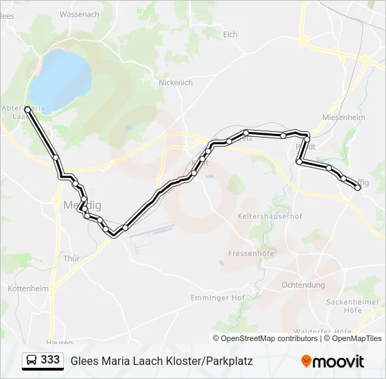 333 Bus Line Map