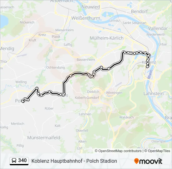 340 Bus Line Map