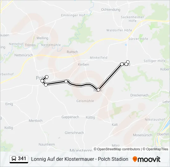 341 Bus Line Map