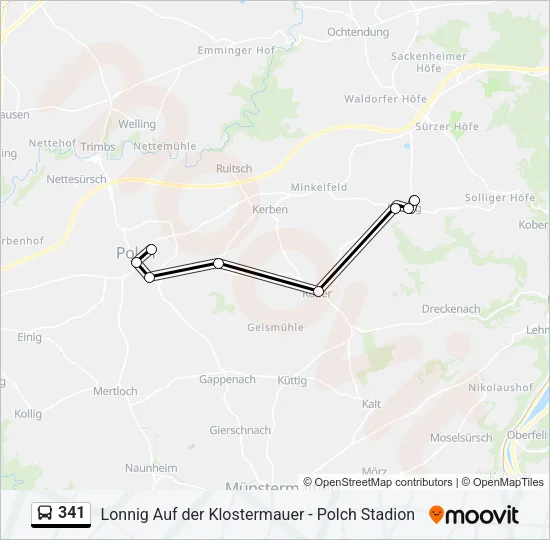 341 Bus Line Map
