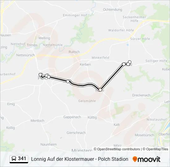341 Bus Line Map
