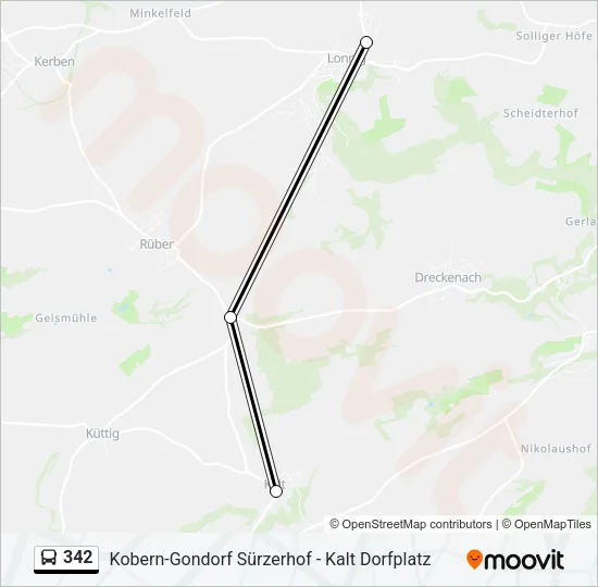 342 Bus Line Map