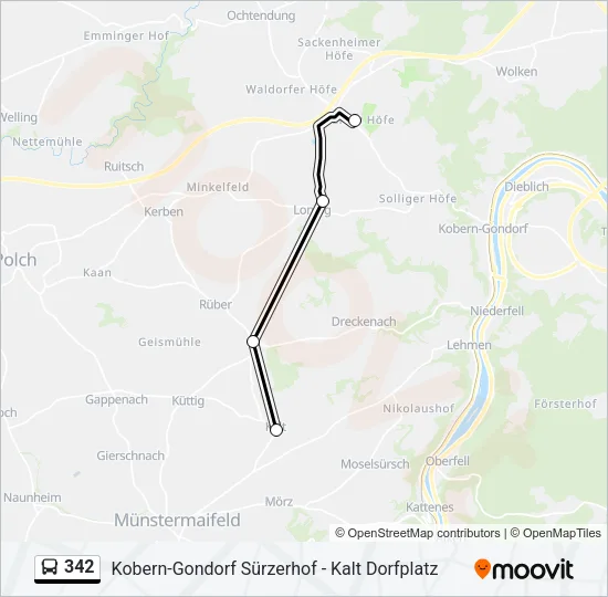 342 Bus Line Map