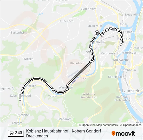 343 Bus Line Map