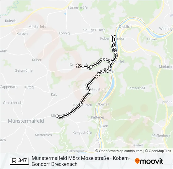 347 Bus Line Map