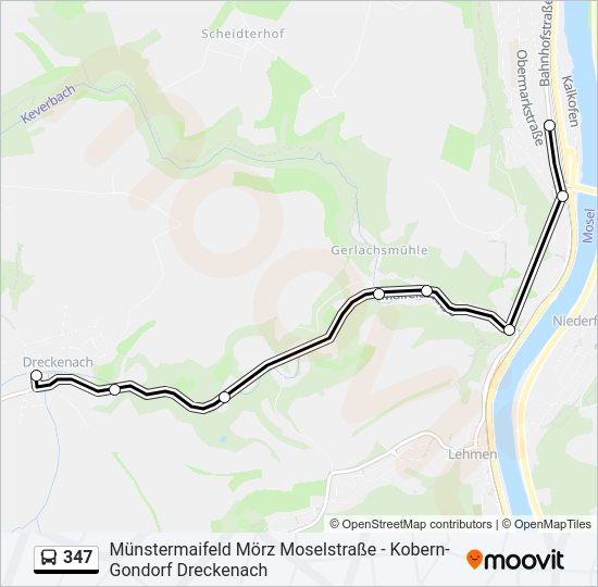 Автобус 347: карта маршрута