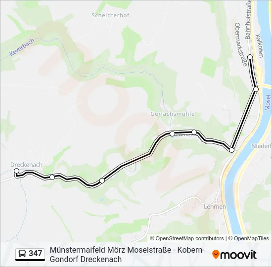 347 Bus Line Map