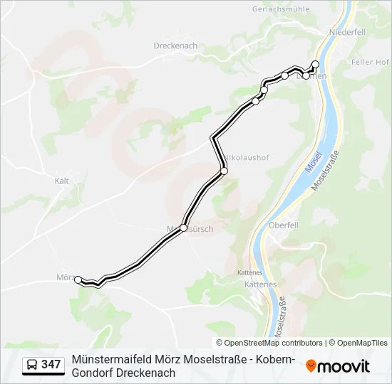 347 Bus Line Map
