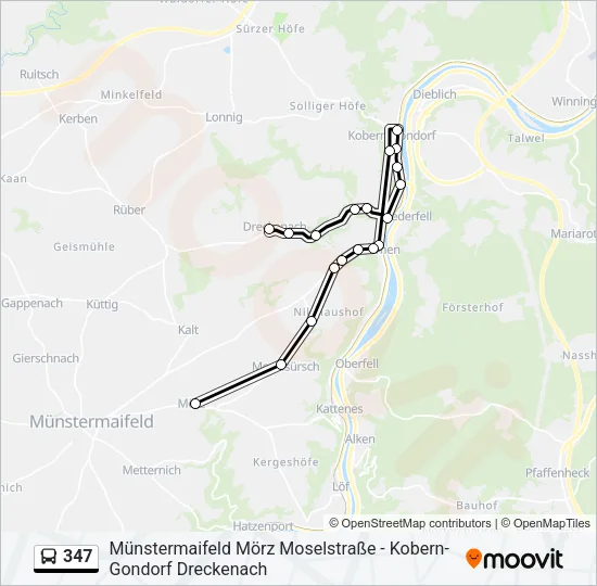 347 Bus Line Map