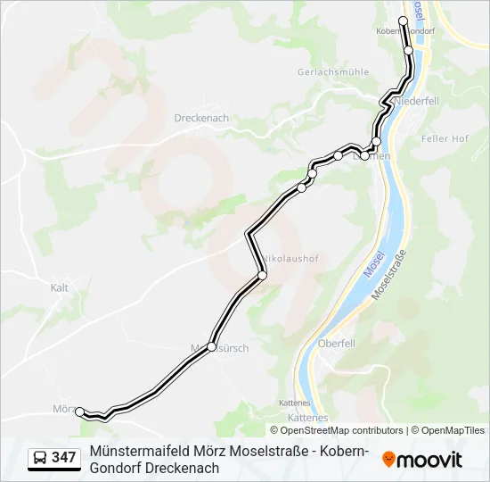 347 Bus Line Map