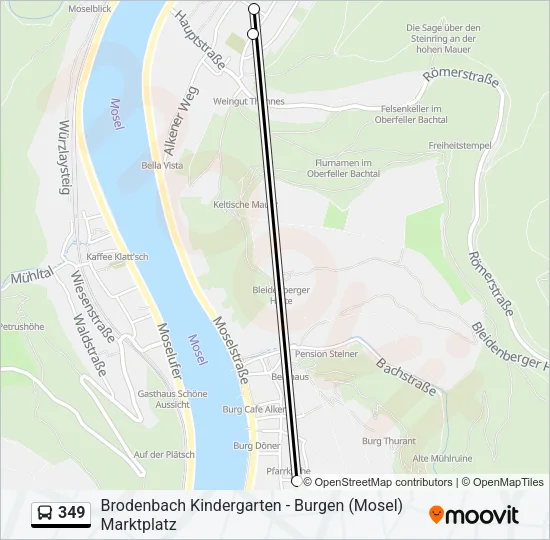 349 Bus Line Map