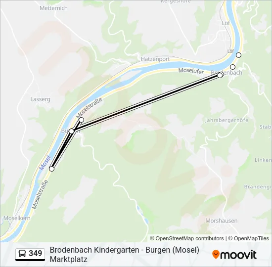 349 Bus Line Map