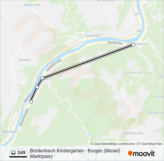 349 Bus Line Map