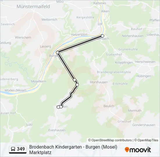 349 Bus Line Map