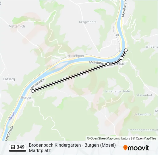 349 Bus Line Map