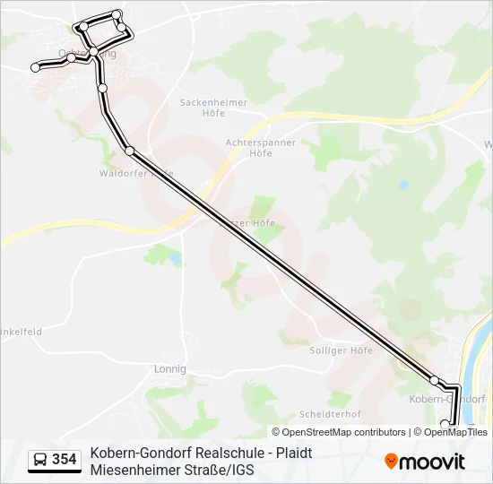 354 Bus Line Map