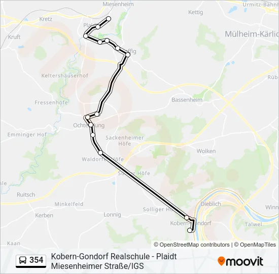 354 Bus Line Map