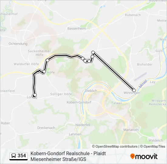 354 Bus Line Map