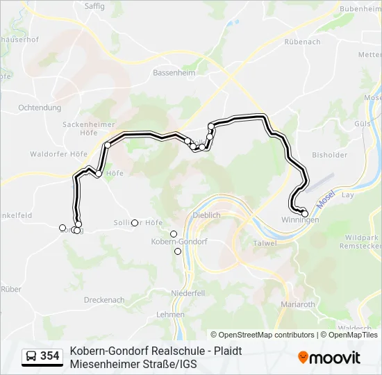 354 Bus Line Map