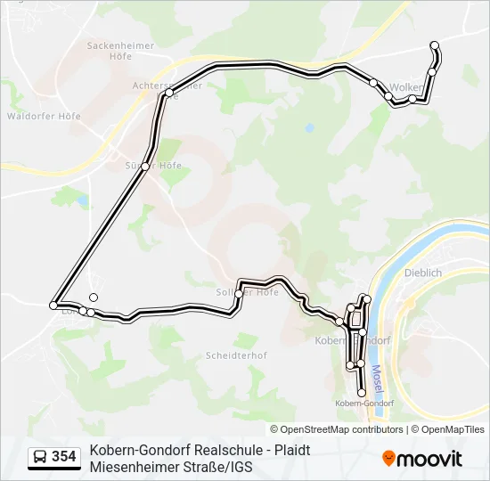 354 Bus Line Map