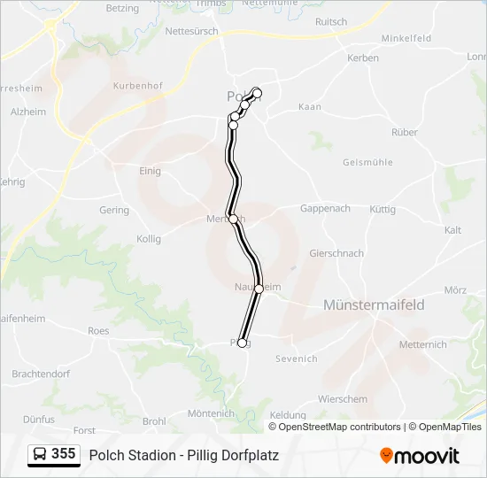 Автобус 355: карта маршрута