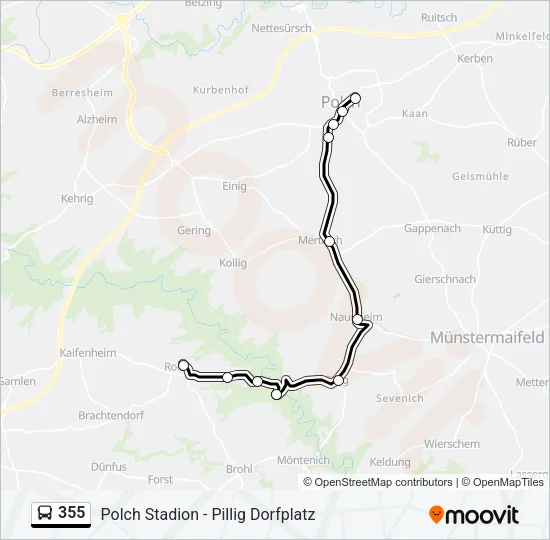 355 Bus Line Map