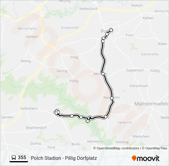 355 Bus Line Map