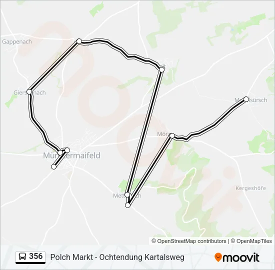 356 Bus Line Map