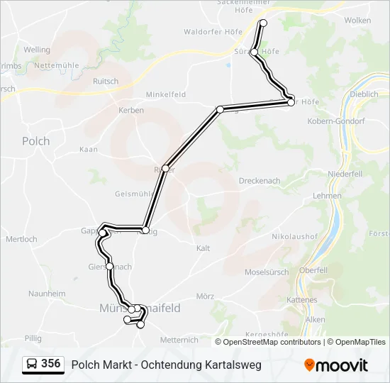 356 Bus Line Map