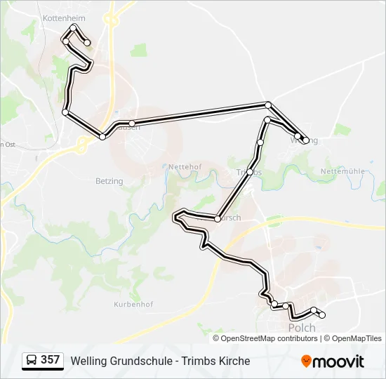 357 Bus Line Map