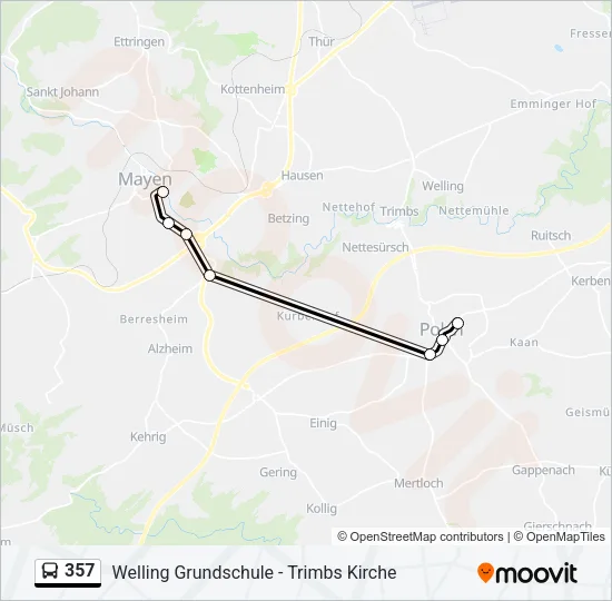 357 Bus Line Map