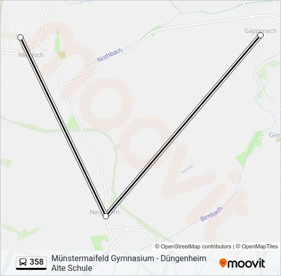 358 Bus Line Map