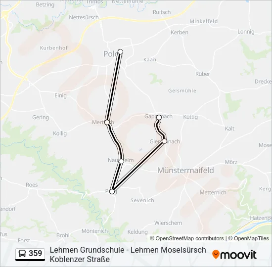 359 Bus Line Map