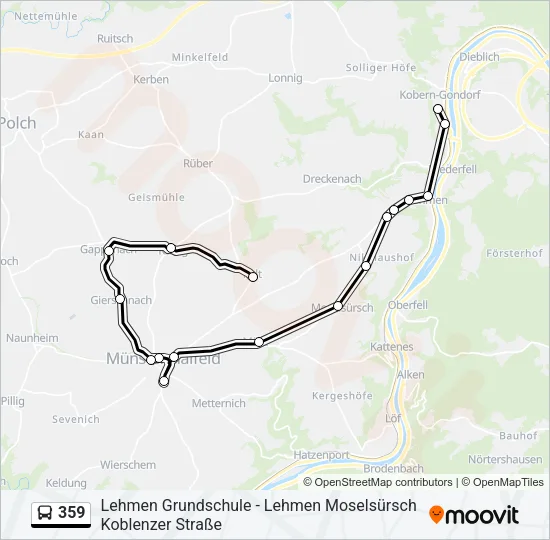 359 Bus Line Map