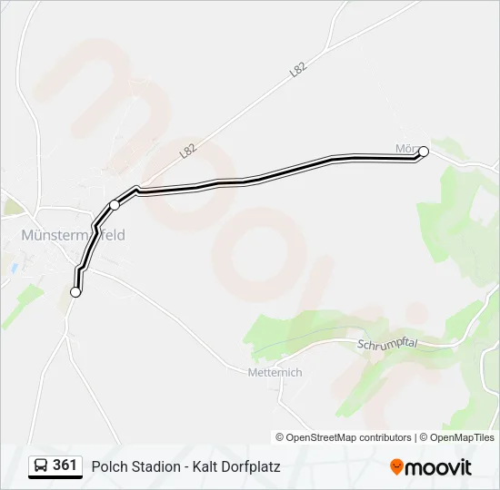 361 Bus Line Map