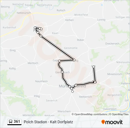 361 Bus Line Map