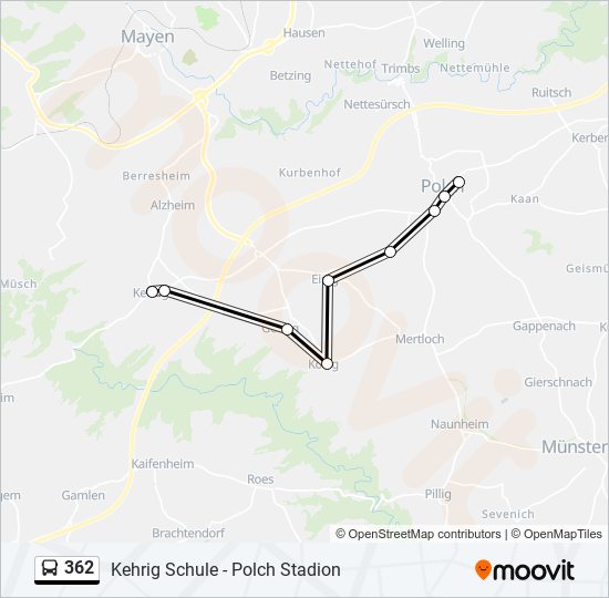 362 Route: Schedules, Stops & Maps - Polch Stadion (Updated)